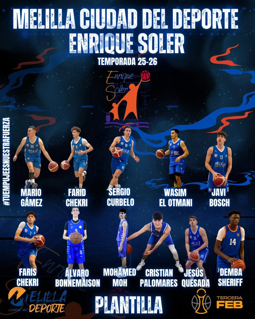 Nuestra plantilla está cargada. Este es el plantel que nos defenderá y representará en Tercera FEB la temporada 25/26.

Vamosssss 💪🏻💪🏻💪🏻🏀🏀🏀