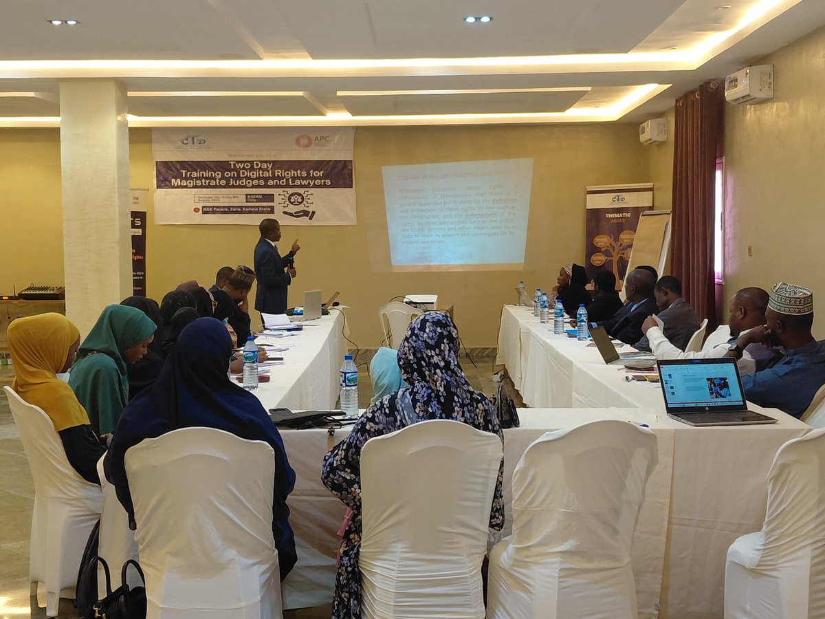 Ali Sabo (@a_sabo12) on Twitter photo Ongoing: Two-Day training on Digital Rights for Magistrate Judges and Lawyers organised by <a href="/ICTAdvocates/">CITAD</a> with support of <a href="/APC_News/">APC</a>. Hussain Hussain of Eastward Legal Service discussing Understanding the Retionale for Digital Rights <a href="/YZYau/">Yunusa Ya'u</a> <a href="/HariraWakili/">Harira Wakili</a> <a href="/ChiromaHope/">H. M Chiroma</a> <a href="/NhrcNigeria/">NHRC Nigeria</a> Ongoing: Two-Day training on Digital Rights for Magistrate Judges and Lawyers organised by <a href="/ICTAdvocates/">CITAD</a> with support of <a href="/APC_News/">APC</a>. Hussain Hussain of Eastward Legal Service discussing Understanding the Retionale for Digital Rights <a href="/YZYau/">Yunusa Ya'u</a> <a href="/HariraWakili/">Harira Wakili</a> <a href="/ChiromaHope/">H. M Chiroma</a> <a href="/NhrcNigeria/">NHRC Nigeria</a>