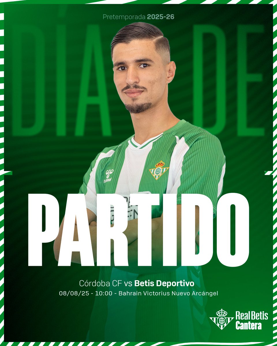Real Betis Cantera (@rbetiscantera) on Twitter photo ¡Hoy es #DíadeBetisDeportivo! 💪💚
⚽️ Partido de entrenamiento
🆚 <a href="/CordobaCF_ofi/">Córdoba CF</a>
🏟 Bahrain Victorious Nuevo Arcángel
⌚ 10:00 horas
#CanteraBetis ¡Hoy es #DíadeBetisDeportivo! 💪💚
⚽️ Partido de entrenamiento
🆚 <a href="/CordobaCF_ofi/">Córdoba CF</a>
🏟 Bahrain Victorious Nuevo Arcángel
⌚ 10:00 horas
#CanteraBetis