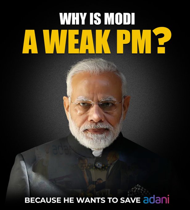 VijaySingh_law's tweet image. Why is Modi a weak PM? 

Because he&apos;s not saving the nation, he&apos;s busy saving Adani. 

देश डूब रहा है, लेकिन राजा का ध्यान सिर्फ अपने दरबारी पर है। 

#ModiAdaniNexus #WeakPM #VoteChori