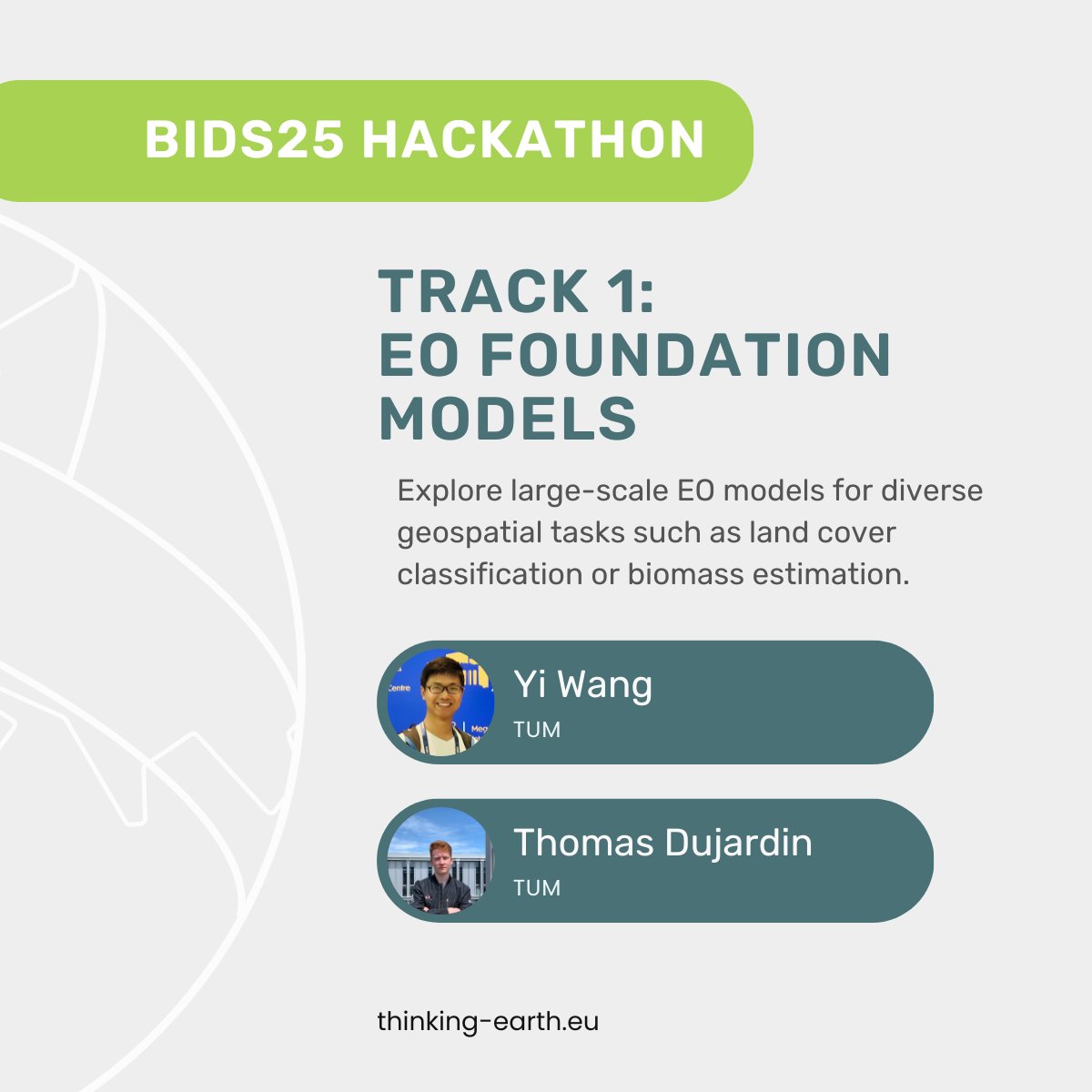 ThinkingEarth_EU (@thinkingeartheu) on Twitter photo 🚀 What will you learn at the #ThinkingEarth Hackathon? 🌍
🛰️ EO Foundation Models
⛅ Neural Weather Forecasting
🧠 EO Vision-Language Models
Hands-on AI, real EO data, expert feedback & big ideas.
Join us: thinkingearth-hackathon.devpost.com
 #Hackathon #EarthObservation #Copernicus 🚀 What will you learn at the #ThinkingEarth Hackathon? 🌍
🛰️ EO Foundation Models
⛅ Neural Weather Forecasting
🧠 EO Vision-Language Models
Hands-on AI, real EO data, expert feedback & big ideas.
Join us: thinkingearth-hackathon.devpost.com
 #Hackathon #EarthObservation #Copernicus