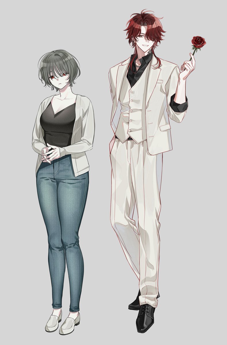 세션 가려고 전신 두개를 팠어요,,,
왼쪽이 OC 오른쪽은 지인캐 지원!