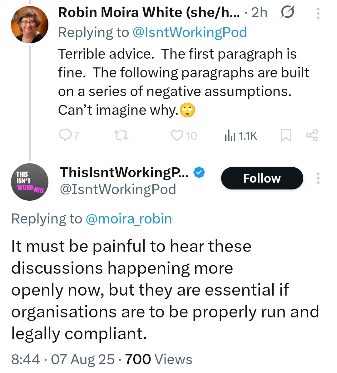 A more genteel smackdown you're unlikely to see.