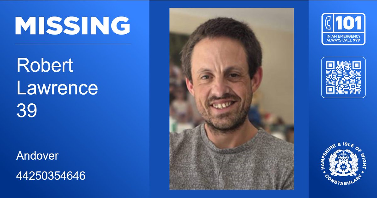 Have you seen missing Robert Lawrence?

If you think you’ve seen Robert since he went missing or think you might know where he is now, please call us immediately on 999 quoting 44250354646.

READ MORE: orlo.uk/AJrMv