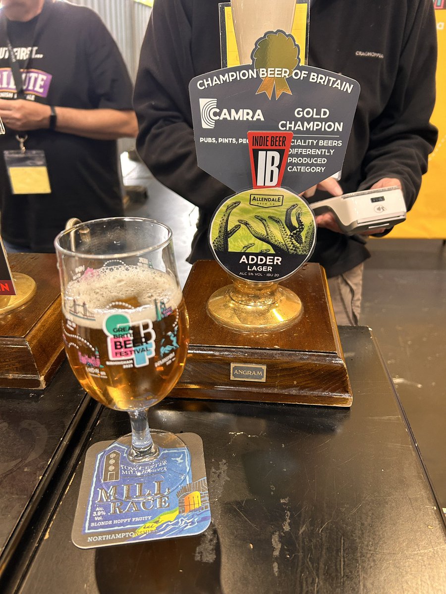 Clive Mitchell 💙 (@clivebgs) on Twitter photo Good start to <a href="/gbbf/">The Great British Beer Festival</a> - I’m aiming to try some Champion Beers of Britain as well as my default pale/IPA - currently enjoying Adder Lager <a href="/AllendaleBrewCo/">Allendale Brewery</a> which is excellent (Gold winner Speciality Beers) #CheersToBeer and Good start to <a href="/gbbf/">The Great British Beer Festival</a> - I’m aiming to try some Champion Beers of Britain as well as my default pale/IPA - currently enjoying Adder Lager <a href="/AllendaleBrewCo/">Allendale Brewery</a> which is excellent (Gold winner Speciality Beers) #CheersToBeer and