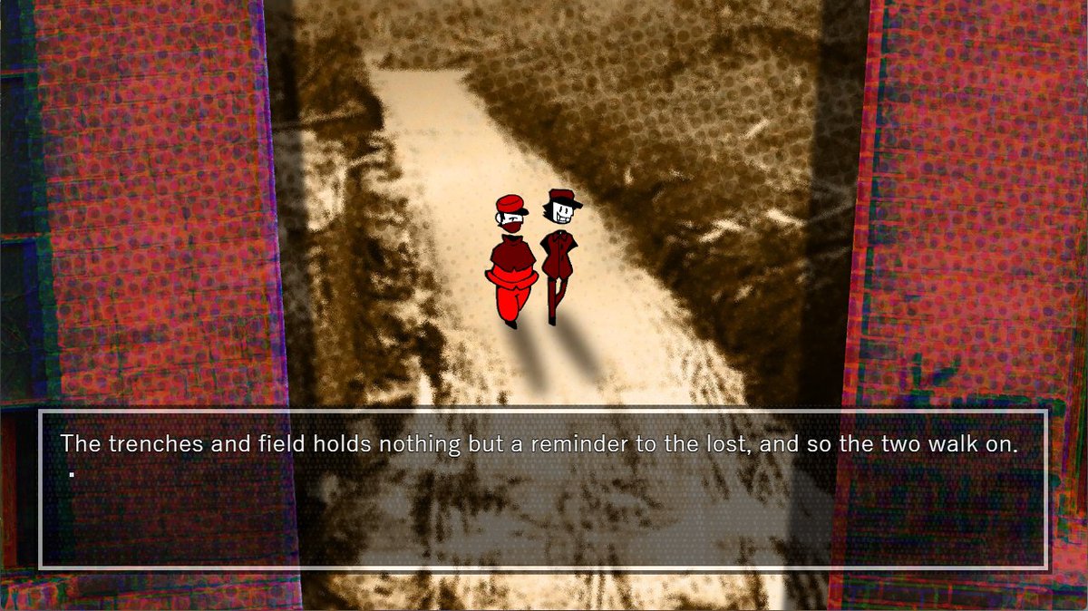 BuffoonFish's tweet image. TRENCH RATS - Available for FREE! A small troop find themselves in a struggle to survive after the war has  ended. With dwindling options, they march forth from the fields and  into the unknown in search of prey. #indiegame #visualnovel #gamedev 
buffoonfish.itch.io/trench-rats-th…