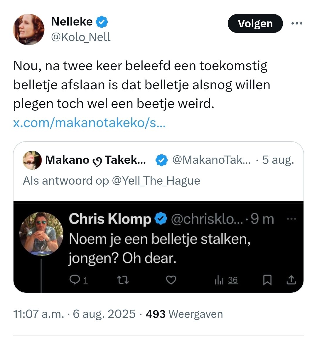 Soof π (@soofprano) on Twitter photo Ach Nelleke als je dat al weird vindt, wat vind je dan van tientallen keren bellen en appen als iemand dat niet wil? Zoals Yell deed bij <a href="/Brech1978/">Brech βοΈ</a>.
x.com/Kolo_Nell/statβ¦ Ach Nelleke als je dat al weird vindt, wat vind je dan van tientallen keren bellen en appen als iemand dat niet wil? Zoals Yell deed bij <a href="/Brech1978/">Brech βοΈ</a>.
x.com/Kolo_Nell/statβ¦