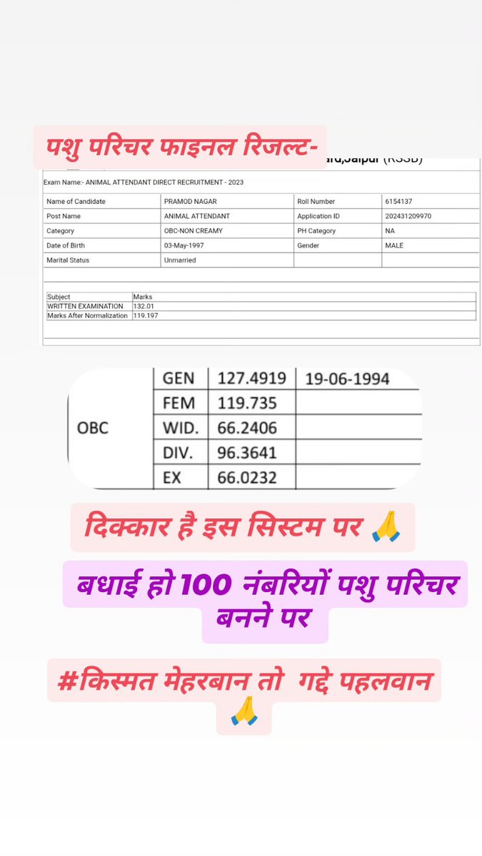 Pramod nagar 🇮🇳 (@pramodnagar3591) on Twitter photo <a href="/alokrajRSSB/">Alok Raj</a> #बेहद__दुखद 
<a href="/alokrajRSSB/">Alok Raj</a> जी 
आप से बुरा इंसान शायद कोई नही है आज लगभग 2/3000 min वो मेहनती अभ्यर्थी है जिनके घर भी खुशियां आनी थी सिर्फ आपकी ओर सचिव के ego की वजह हमारे साथ अन्याय हुआ है
ओर अगर ईश्वर है ओर किसी जायज इंसान की बद्दुआ लगती है जरूर मांगेगे आपके लिए हम लोग <a href="/alokrajRSSB/">Alok Raj</a> #बेहद__दुखद 
<a href="/alokrajRSSB/">Alok Raj</a> जी 
आप से बुरा इंसान शायद कोई नही है आज लगभग 2/3000 min वो मेहनती अभ्यर्थी है जिनके घर भी खुशियां आनी थी सिर्फ आपकी ओर सचिव के ego की वजह हमारे साथ अन्याय हुआ है
ओर अगर ईश्वर है ओर किसी जायज इंसान की बद्दुआ लगती है जरूर मांगेगे आपके लिए हम लोग