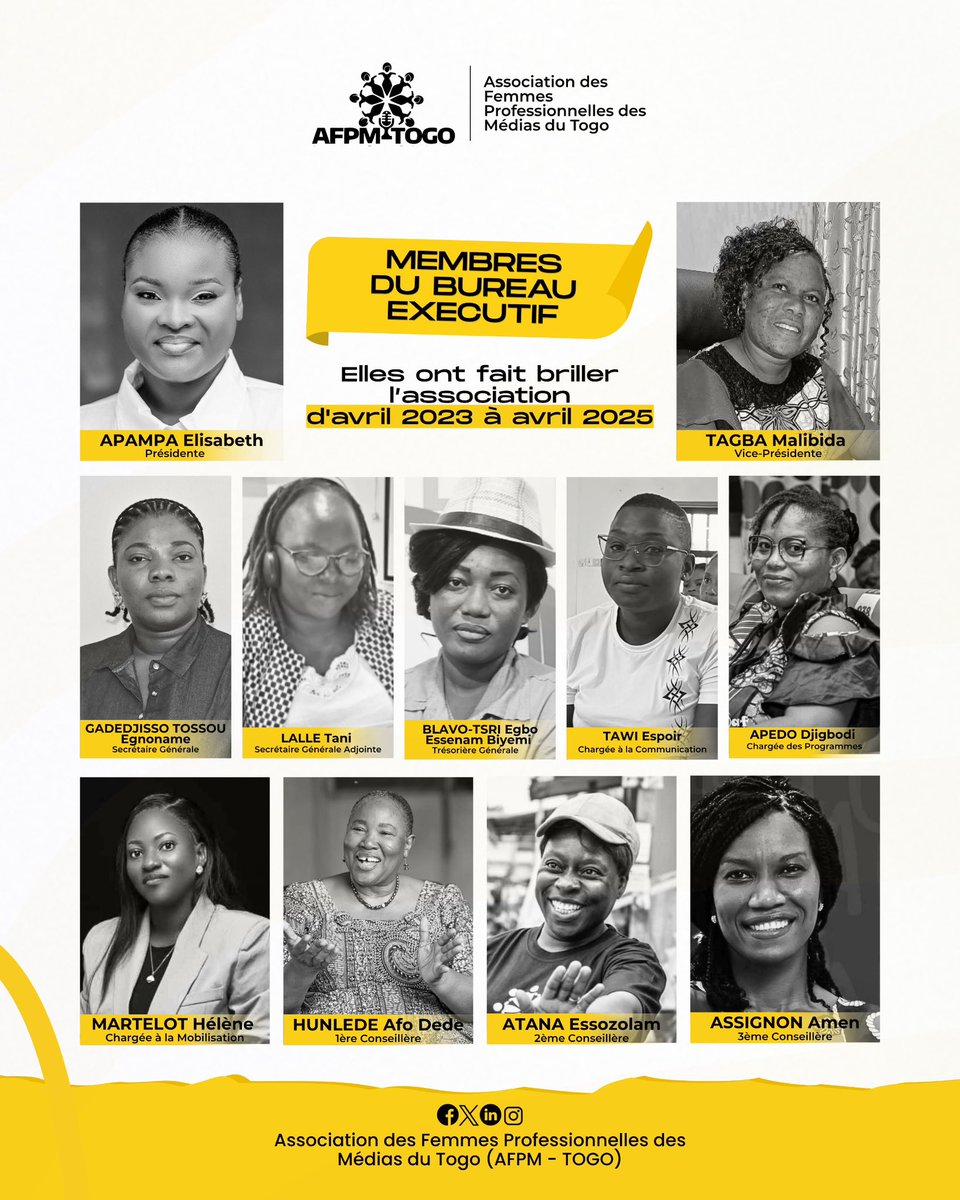 MERCI AU BUREAU SORTANT DE L’AFPM-TOGO 

L’Association des Femmes Professionnelles des Médias du Togo (AFPM-Togo) tient à saluer avec admiration et gratitude le travail accompli par le bureau exécutif sortant, qui a su, tout au long de son mandat, poser des bases solides…