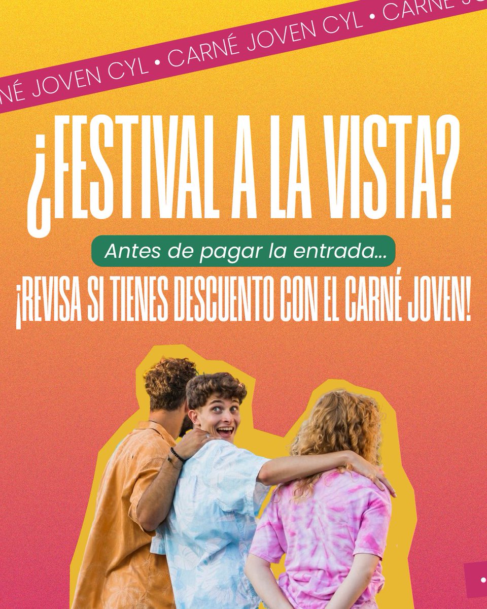 Antes de pillar entrada: revisa tu Carné Joven Cyl 🎫🔥

Sí, a veces tu Carné Joven te saca descuento en festis. ¡Ahorra más, disfruta el doble! 💃🕺🎵

👀 ¡Consulta en nuestra web antes de pagar!

#CarnéJovenCYL #Jovenes #Descuentos #CastillaYLeón #FestivalVibes #ModoJoven