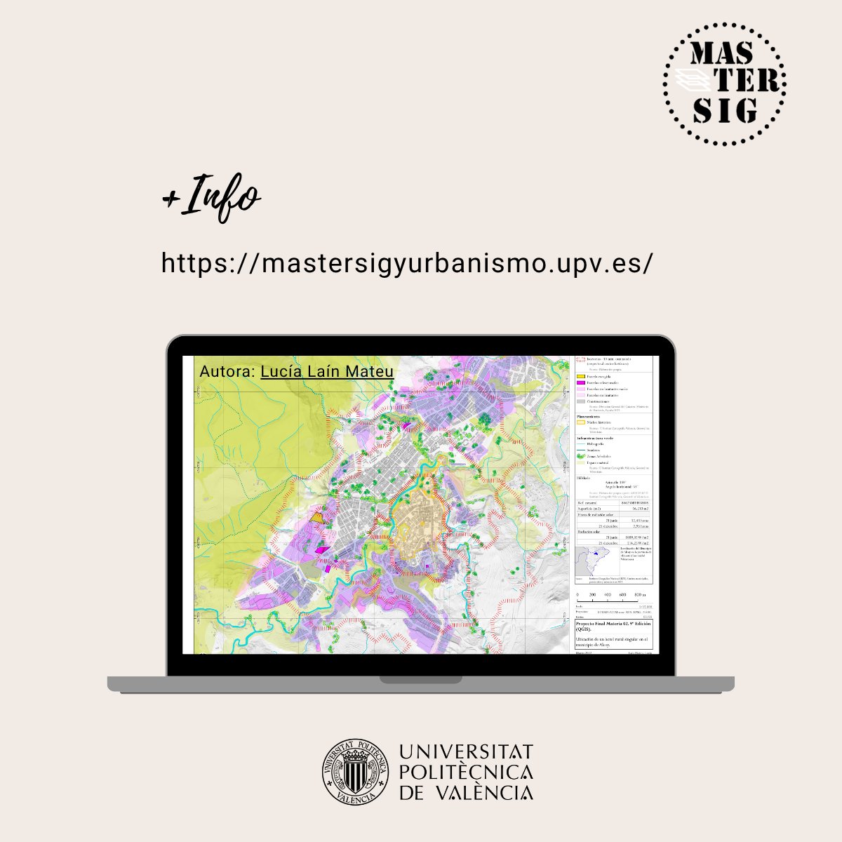 Análisis espacial aplicado al turismo rural en Alcoy  Trabajo desarrollado por Lucía Laín Mateu en nuestro Máster en SIG aplicados al Urbanismo, el Territorio y el Paisaje de la Universitat Politècnica de València (UPV).  
Conoce más en: mastersigyurbanismo.upv.es