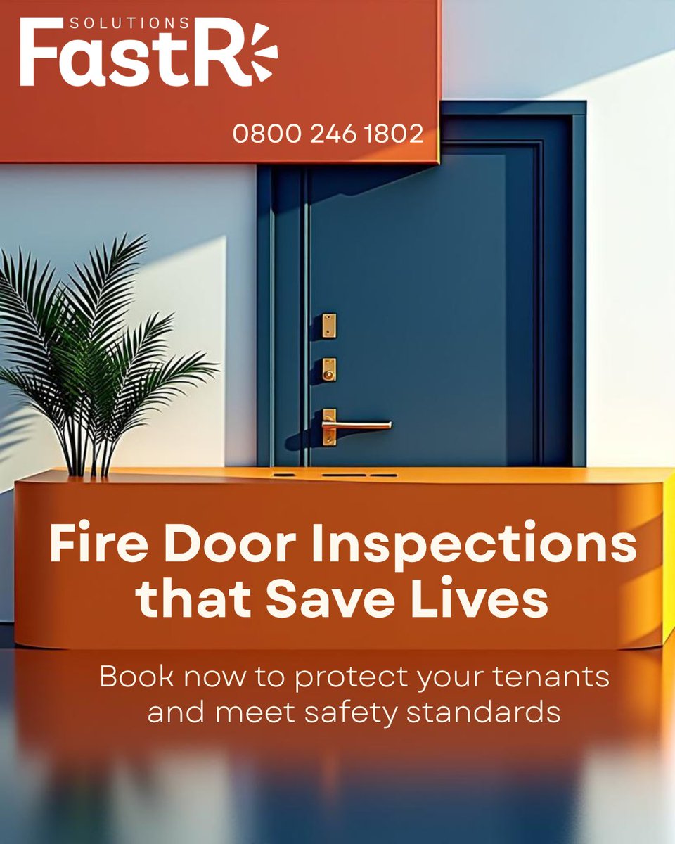 FastRSolutions's tweet image. When Did You Last Check Your Fire Doors?
Faulty fire doors are a major risk in social housing.
We provide expert inspections to keep residents safe and your buildings compliant.
📞 Book now: 0800 246 1802
#FireDoorInspection #SocialHousing #FireSafety #TenantSafety #Compliance