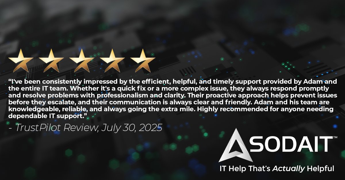 sodaITsupport's tweet photo. Some absolutely lovely words from one of our customers! Well done to Adam and the team! https://t.co/3AoJRA3zH9