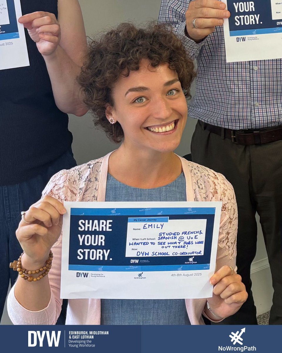Emily left school to study French and Spanish. She now works as a DYW School Coordinator!

Inspire and reassure young people receiving their results. Share your journey: dyw.scot/no-wrong-path

#NoWrongPath