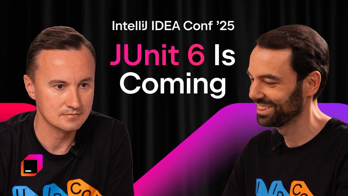 intellijidea's tweet image. Marc Philipp’s talk from #IntelliJIDEAConf, “Catching Up With JUnit”, is now available!
Explore what’s new in JUnit 5.12 and 5.13, and get a sneak peek at what’s coming in JUnit 6.
Watch now: youtu.be/-cY5BJaHz6E