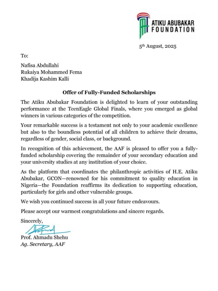 arbubakr's tweet photo. Thank you, @atiku. We will also make you proud at the time when you most need our recognition and support. Jama'a wallahi naka sai naka. https://t.co/2mXdYiRzd0