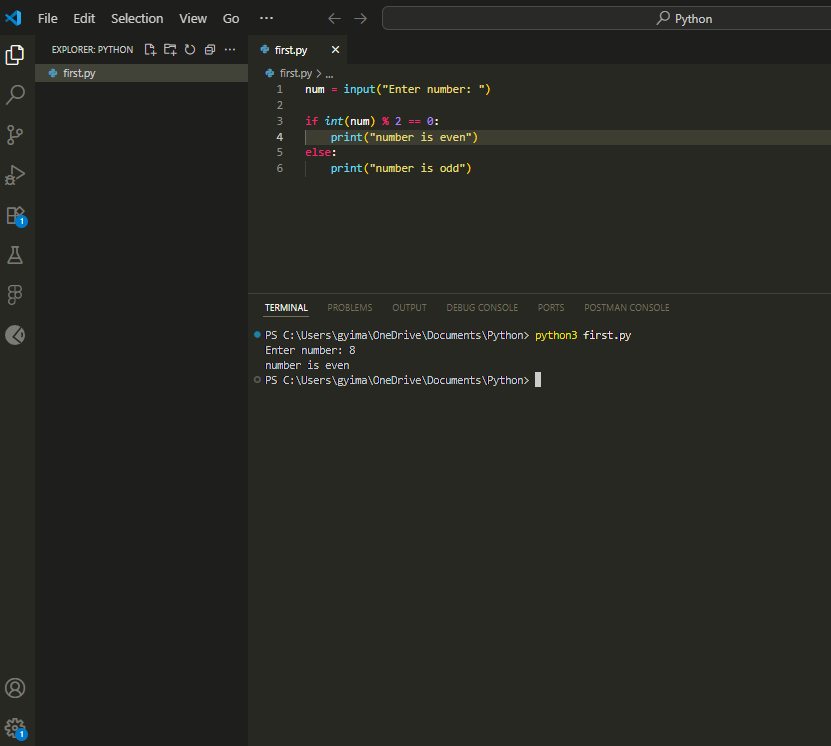 Emwrld999's tweet photo. 🚀 Just completed a quick Python task:
✅ Check if a number is Even or Odd

Simple but foundational — every great journey starts with the basics.
#Python #CodingJourney #100DaysOfCode #DeveloperInProgress https://t.co/thwZJdXCZA