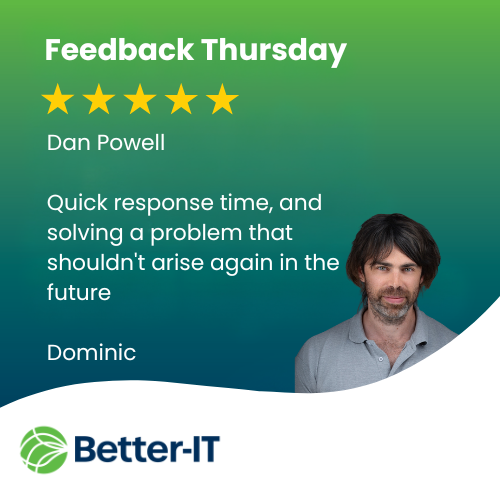 Better_IT_UK's tweet photo. Exactly what we aim for — not just fixing issues, but preventing them from coming back. That’s the difference between a quick fix and long-term support.

#ITSupport #CustomerService #BetterIT #PremiumService #ProactiveNotReactive https://t.co/dnRXnjiVSq