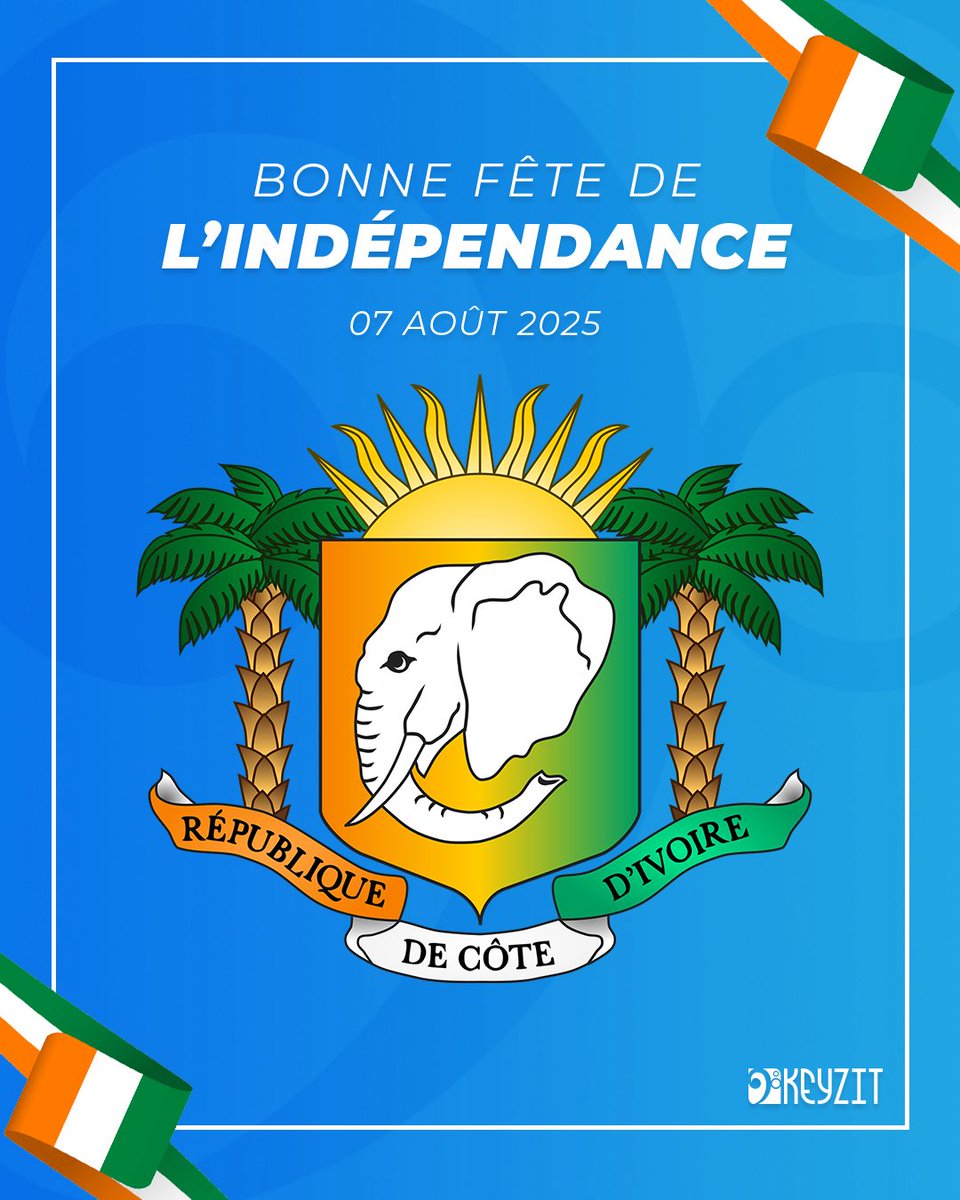 keyzit_ci's tweet image. 🇨🇮 Bonne fête de l’indépendance à notre chère Côte d’Ivoire ! 🎉🎂

Un grand bravo à ce beau pays de l’hospitalité qui célèbre aujourd’hui 65 ans d’indépendance ! 

Belle fête à toutes et à tous !

#Bonnefête #KeyzitCI #KeyzitAfrica #Keyzit