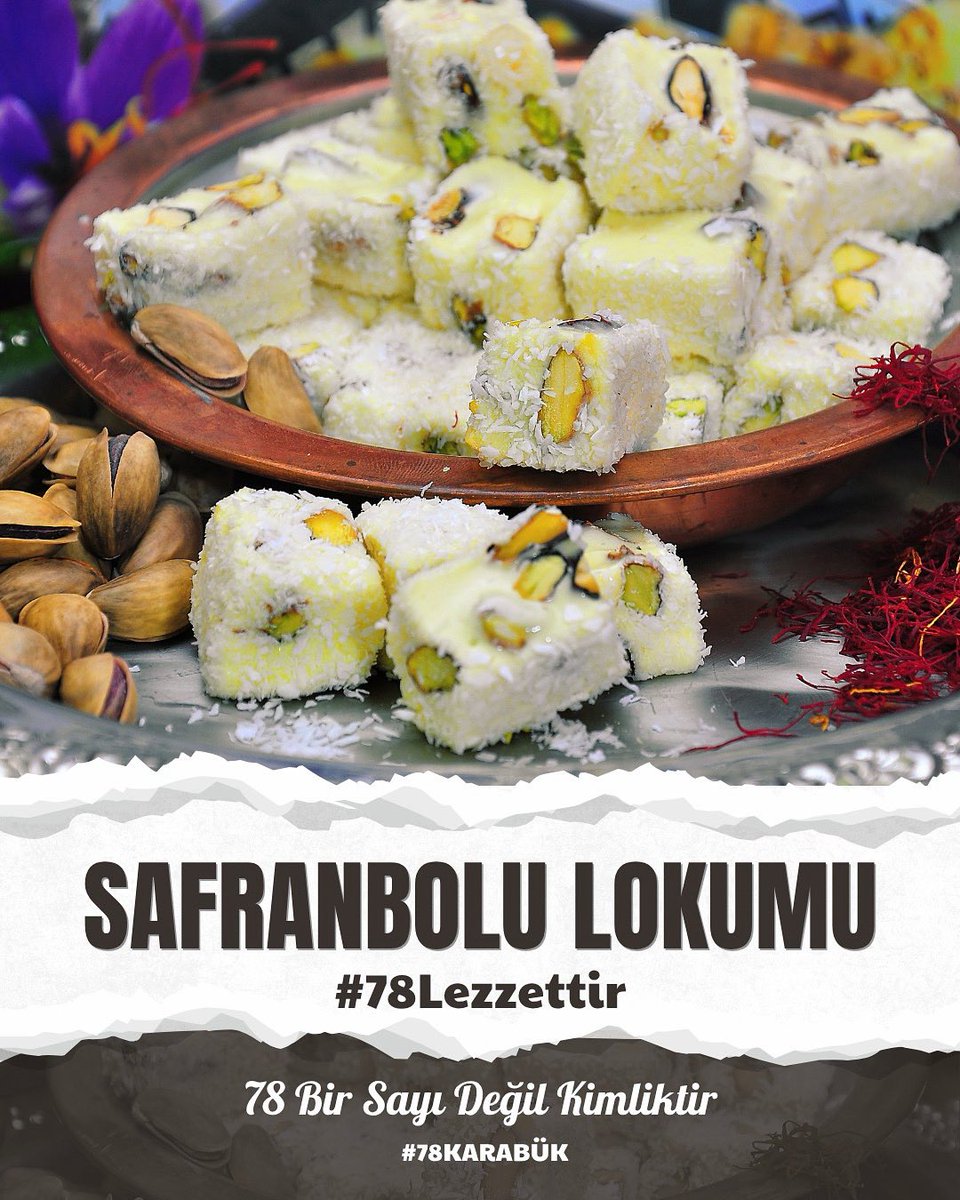 Safranbolu Lokumu Lezzettir.

Karabüklüler Günümüz Kutlu Olsun.

#tckarabukvaliligi 
#valimustafayavuz 
#78Karabük
#KarabüklülerGünü
#safranbolulokumu