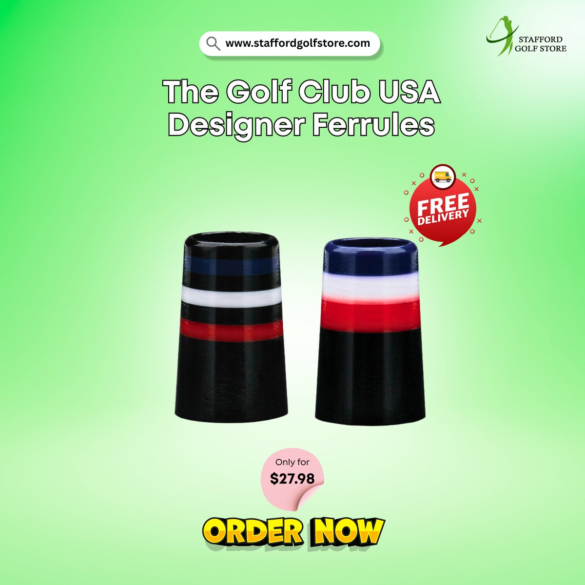 StaffordGolfStr's tweet image. Custom looks that perform.
The Golf Club USA Designer Ferrules add precision + style to every club.
"Instant pro look." – Chris B.
Shop Stafford Golf Store.
#GolfGear #ClubBuilding #Ferrules #GolfStyle #StaffordGolfStore