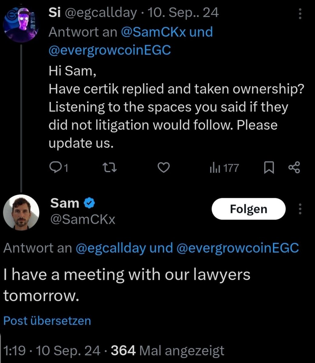 Karmacoinflip's tweet photo. WE are following legal advice.
WE are actively engaging whit lawyers.
I have a Meeting with OUR lawyers.
《neither #evergrowcoin nor #cedardao have any law firms...》

atlaswallet: \ > format exploit EGC:
atlaswallet: \ > format EGC: (Y) 💀
 I AM #atlaswallet https://t.co/zJcUHOdURu
