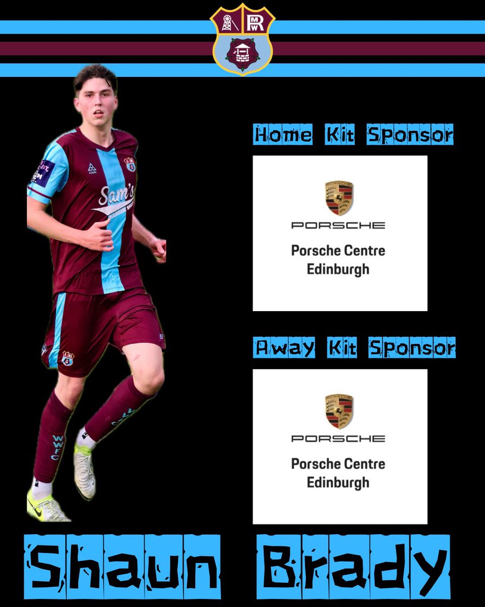 🚨 Player Sponsor Announcement 🚨

A huge thank you to Porsche Centre Edinburgh for their incredible support as the official sponsor of Shaun Brady’s home &amp; away kit for the 25/26 season 🙌⚽️

We’re delighted to have them on board backing both Shaun and the club. #monthewelfare