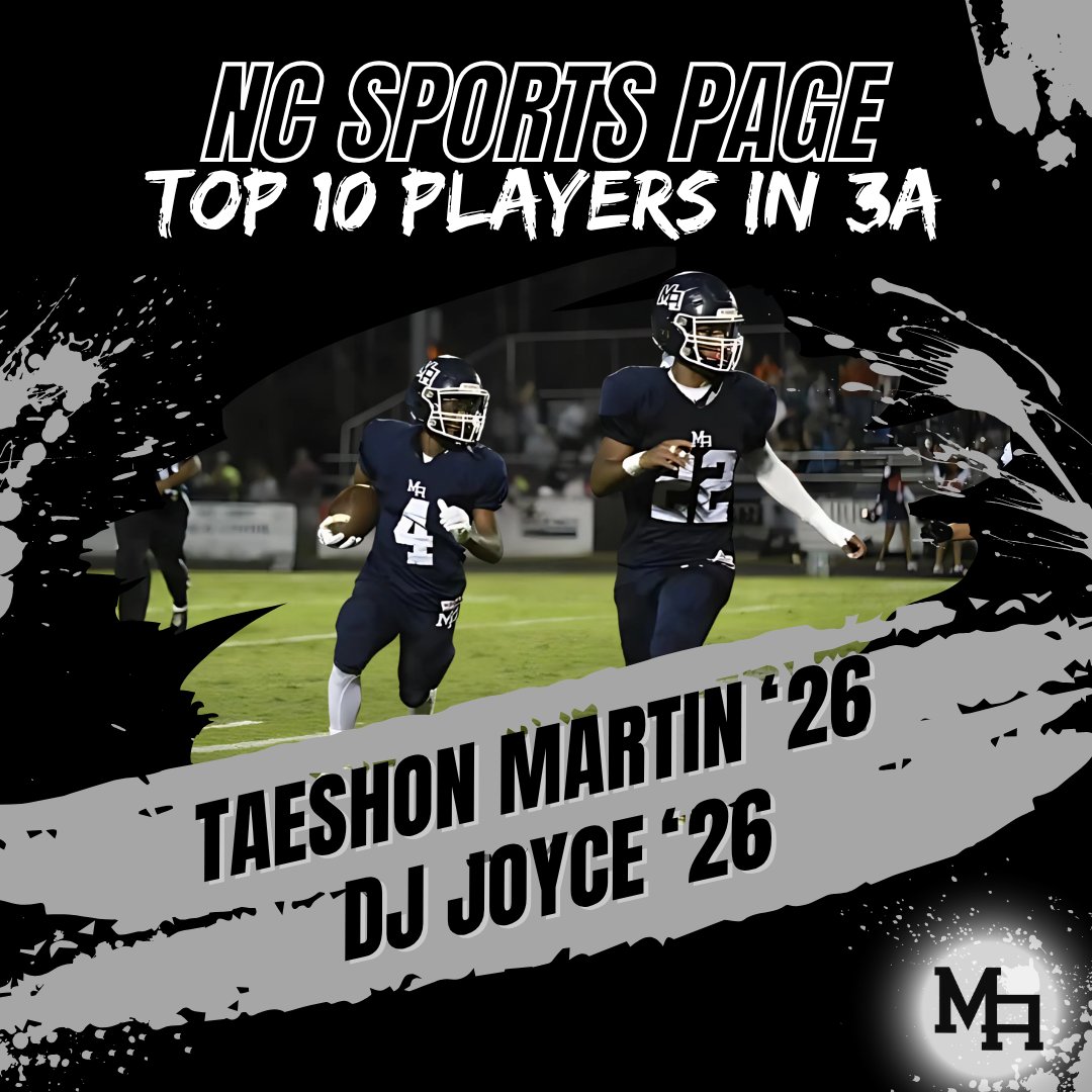 Mount Airy Football (@granitebearsfb) on Twitter photo Mount Airy seniors, Taeshon Martin & DJ Joyce, hit the list of NC’s Top 10 Players in 3A by <a href="/nchssportspage/">NC HIGHSCHOOL SPORTS PAGE</a>.
Both players have multiple D1 offers and are primed for another big season!! Congrats to Taeshon & DJ!! Go Bears 🐻 🏈 Mount Airy seniors, Taeshon Martin & DJ Joyce, hit the list of NC’s Top 10 Players in 3A by <a href="/nchssportspage/">NC HIGHSCHOOL SPORTS PAGE</a>.
Both players have multiple D1 offers and are primed for another big season!! Congrats to Taeshon & DJ!! Go Bears 🐻 🏈