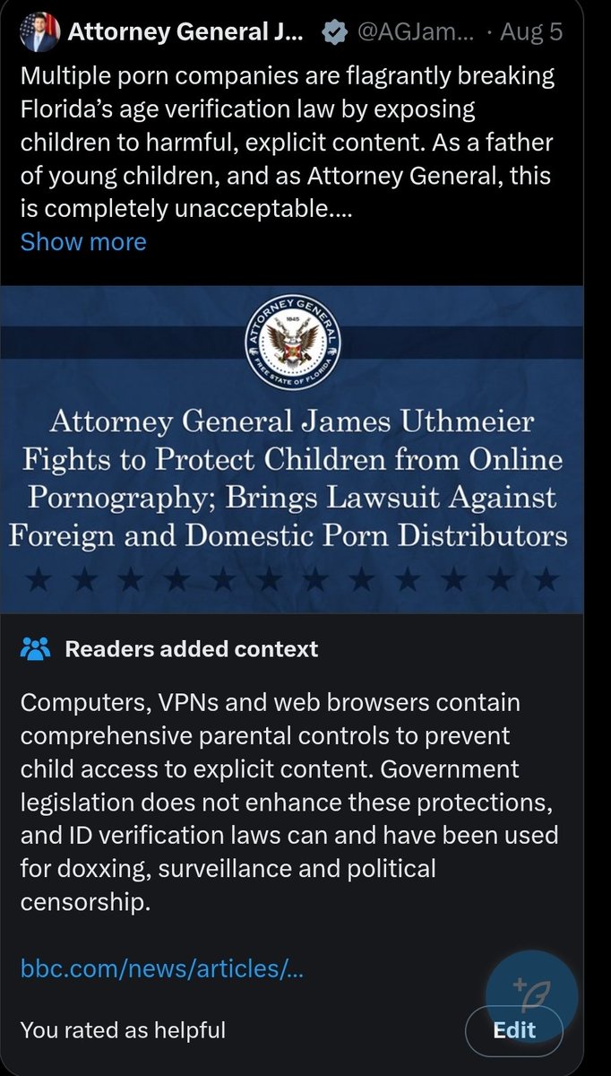 ChibiReviews's tweet photo. Another Politician Community Noted and called out for their bullshit on forced ID

Love to see it https://t.co/dTgMW2TKpn