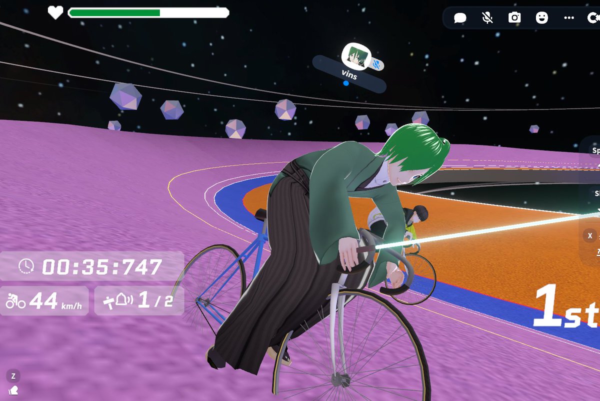 vins_cluster's tweet image. 惑星バンク(自転車ワールド)、 #clusterScript でアバターにポーズを取らせる機能が正式版になっていたので、自転車をこぐ機能がうまいこと実装できました!
色々なアバターで乗ってみてください~👍
#futomomoexpo