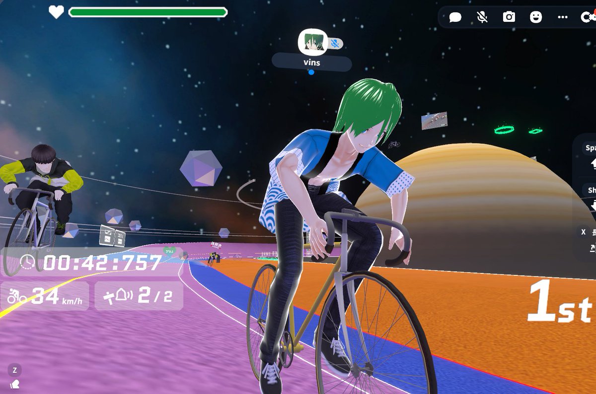 vins_cluster's tweet image. 惑星バンク(自転車ワールド)、 #clusterScript でアバターにポーズを取らせる機能が正式版になっていたので、自転車をこぐ機能がうまいこと実装できました!
色々なアバターで乗ってみてください~👍
#futomomoexpo