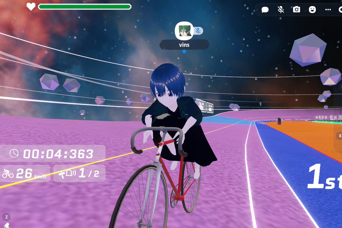 vins_cluster's tweet image. 惑星バンク(自転車ワールド)、 #clusterScript でアバターにポーズを取らせる機能が正式版になっていたので、自転車をこぐ機能がうまいこと実装できました!
色々なアバターで乗ってみてください~👍
#futomomoexpo