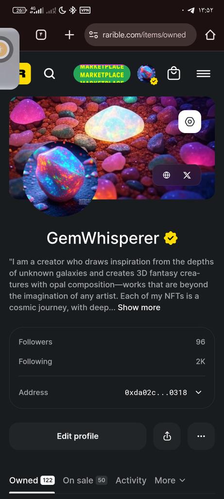rarible.com/gemwhisperer

#NFTCommunity #NFTArt #NFTartist #NFTartist
 #NFTdrops #NFTGiveaway #NFTGaming #nftsaredead