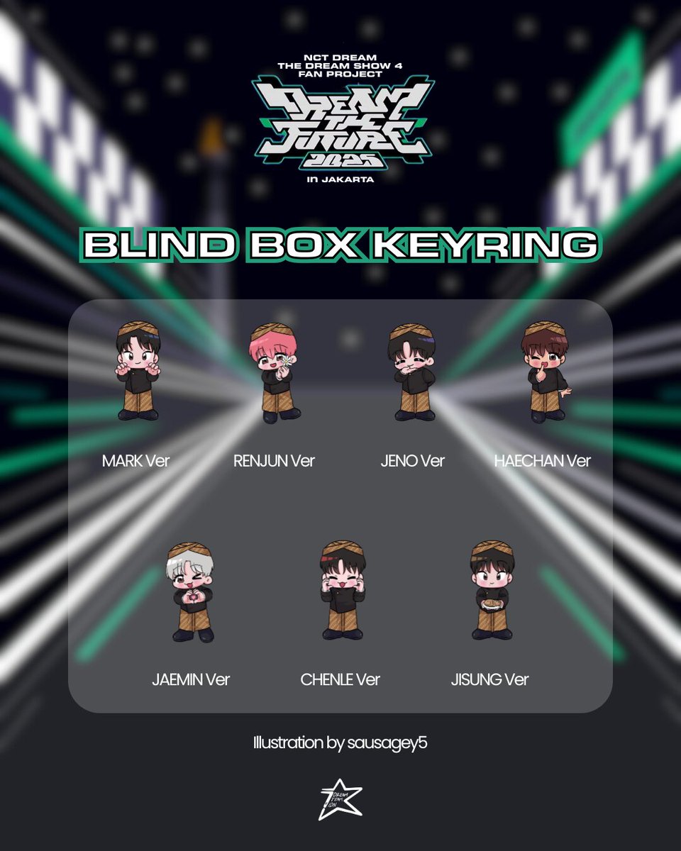 NCT Dream Project Indonesia (@7dreamteam_idn) on Twitter photo ๐ Blind Box Keyring โ Rp 45,825 ๐
Illustration by <a href="/sausagey5/">comms open</a>
Setiap donasi untuk merchandise โBlind Box Keyringโ akan menerima satu buah keyring dengan versi acak dari 7 versi member.
Jika membeli lebih dari satu, ada kemungkinan memperoleh versi keyring yang berbeda. ๐ Blind Box Keyring โ Rp 45,825 ๐
Illustration by <a href="/sausagey5/">comms open</a>
Setiap donasi untuk merchandise โBlind Box Keyringโ akan menerima satu buah keyring dengan versi acak dari 7 versi member.
Jika membeli lebih dari satu, ada kemungkinan memperoleh versi keyring yang berbeda.