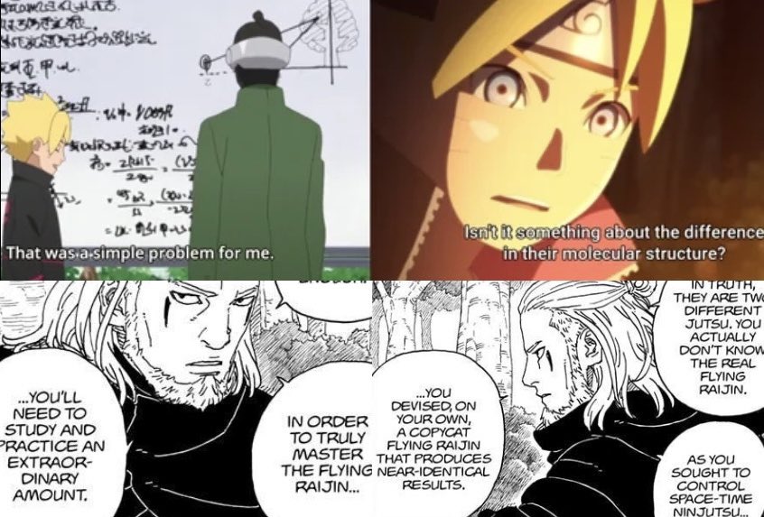 Science,Math etc etc he’s always excelled in everything he did main reason why he looked for shortcuts .. Sasuke knew he needed to stimulate his brain, kakashi as well reason why he only helped him a bit with a new rasengan and let him figure out most of it by his lonesome.