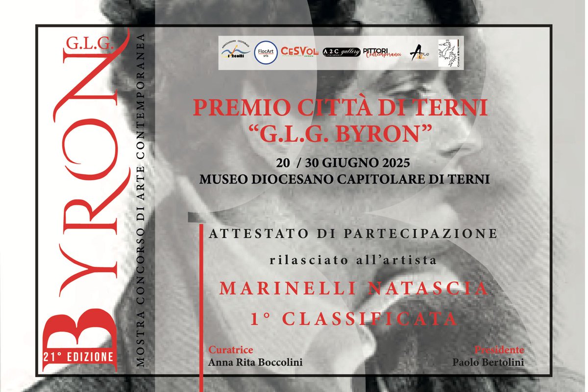#AgoraGallery proudly celebrates Natascia Marinelli on receiving the prestigious Byron Prize in Terni—an honor that resonates deeply and marks a defining moment in her artistic journey. Congratulations, Natascia—your vision continues to inspire.

#AgoraArtistOnTheMove