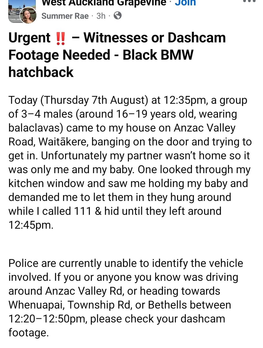 This is so scary!! 
Share around if you're in Auckland 🚨

#nzpol