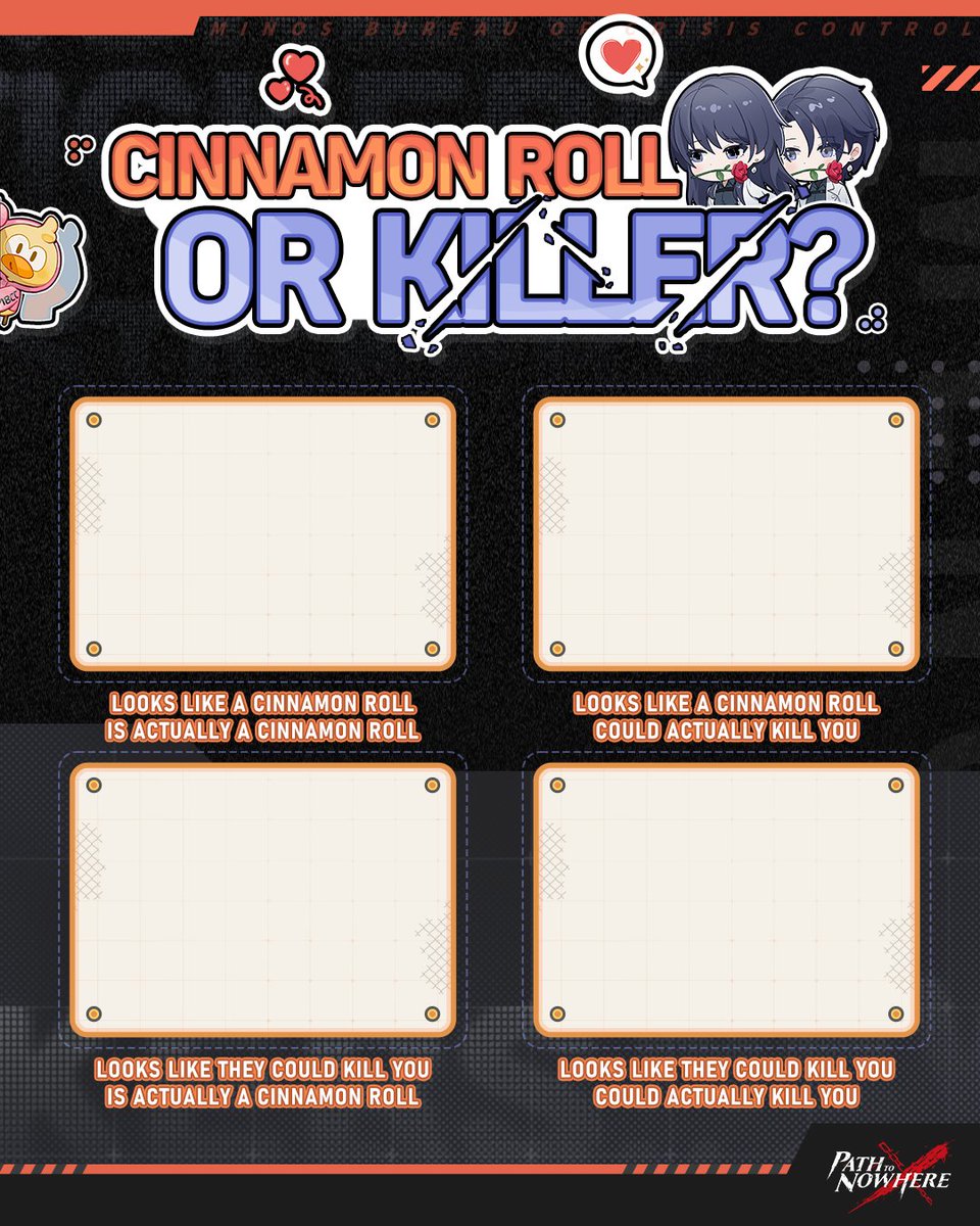 ■ Cinnamon Roll Or Killer?

Looks like a cinnamon roll is actually a cinnamon roll...
Looks like a cinnamon roll could actually kill you...
Looks like they could kill you is actually a cinnamon roll...
Looks like they could kill you could actually kill you...

Who come to mind