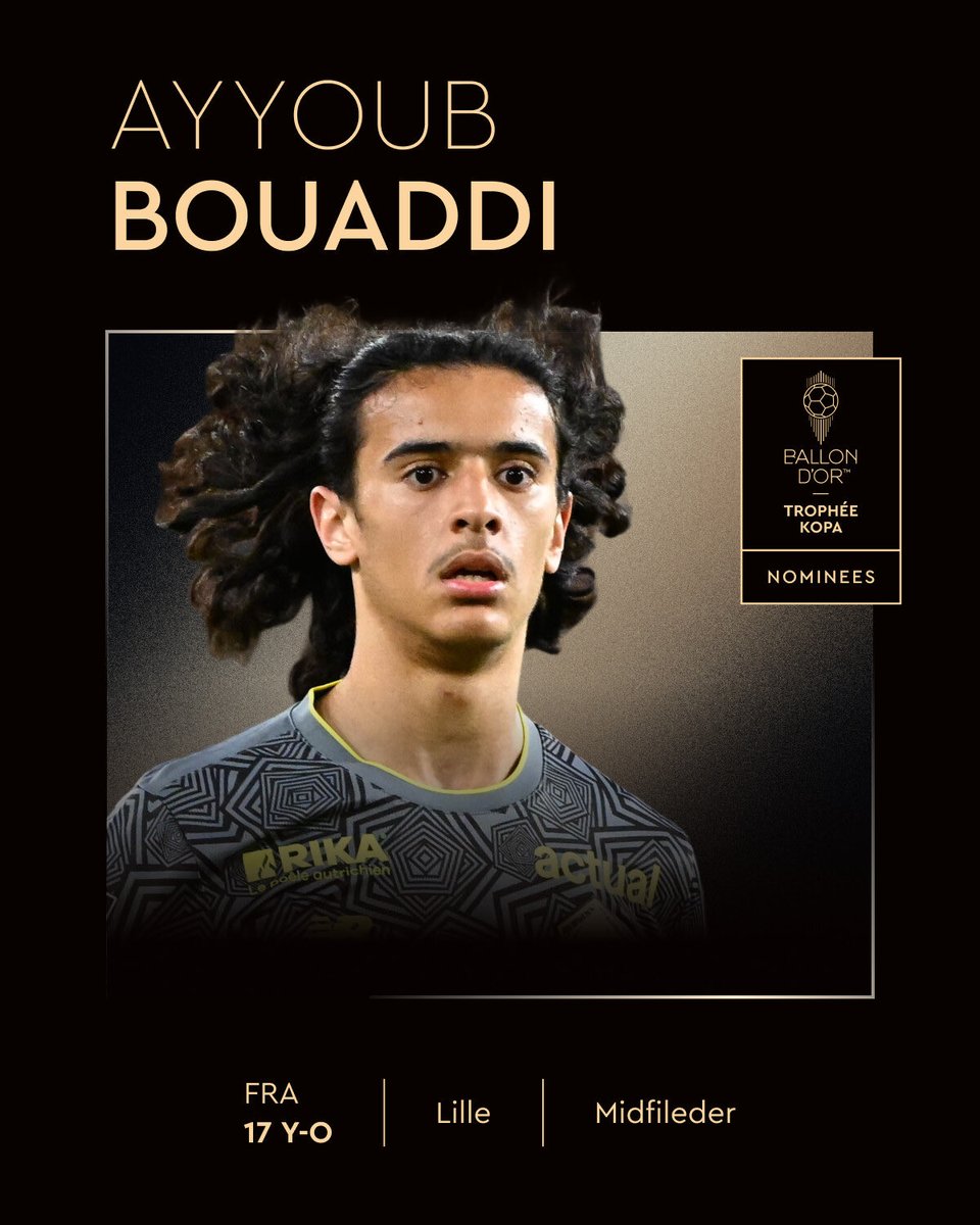ActuL1_'s tweet photo. 🚨🚨 OFFICIEL ! AYYOUB BOUADDI EST NOMMÉ AU TROPHÉE KOPA ! ⭐️❤️🤍

LE PRODIGE. 💎 https://t.co/O4gFzs98CS