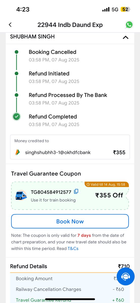 singhshubhh3's tweet photo. @ixigo i booked ticket from ixigo with travel guarantee plan but unfortunately it was not confirmed but when refund time come i only got 2x as i selected train option than i asked customer care executive to change it to bus they didn’t did that while booking there is no clarifica https://t.co/mwH7Ut35q8