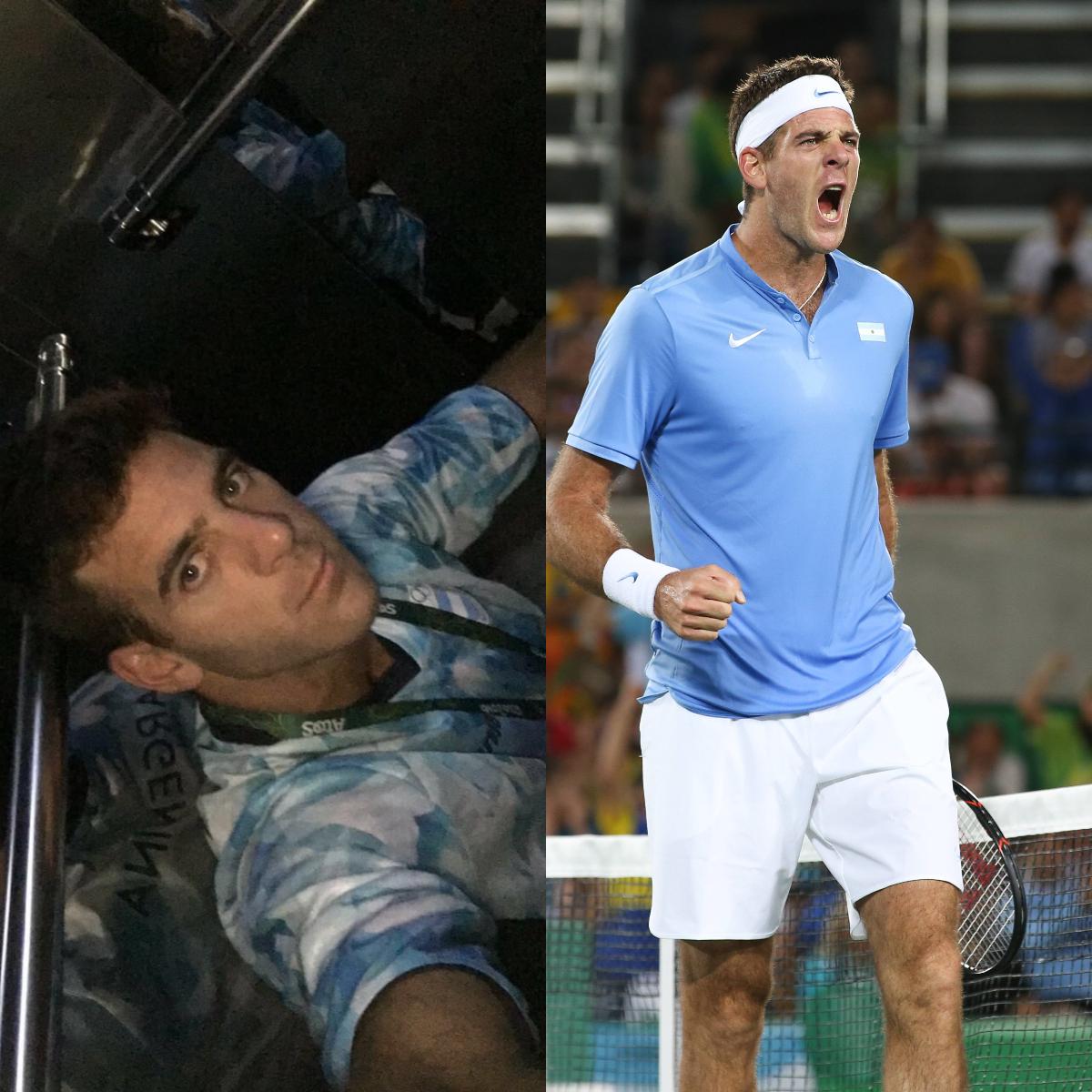 gonzaloferreyr's tweet image. De estar 40 minutos encerrado en un ascensor a ganarle a Djokovic en los Juegos Olímpicos. Sí, todo el mismo día. A 9 años de la primera hazaña de @delpotrojuan en 2016.