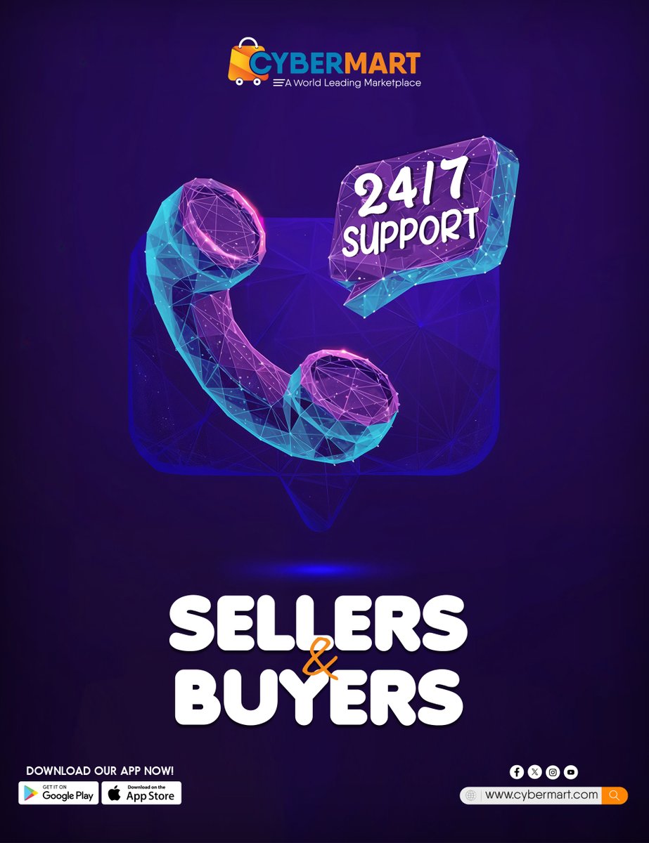 cybermart's tweet image. Trust starts with support.
Cybermart offers 24/7 assistance — for everyone.
👉 Register now: seller.cybermart.com/sign-in
#Cybermart #TrustedSupport #AnytimeHelp #CustomerCare #SellerSupport