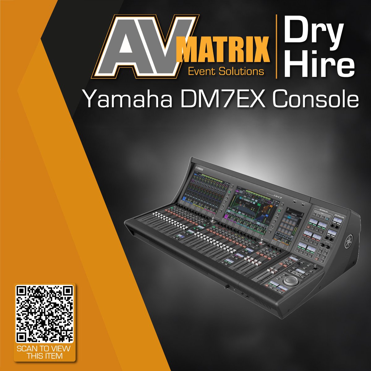 Available to hire: Yamaha DM7EX🔥

See more info and rates: bit.ly/3U2wzzH

📞 Place your hire order today - 01937 844 320

Plenty more to hire through AV Matrix Dry Hire; from audio, lighting, staging, rigging to LED screens!💥

#AVEquipmentHire #YamahaDM7EX #eventprofs