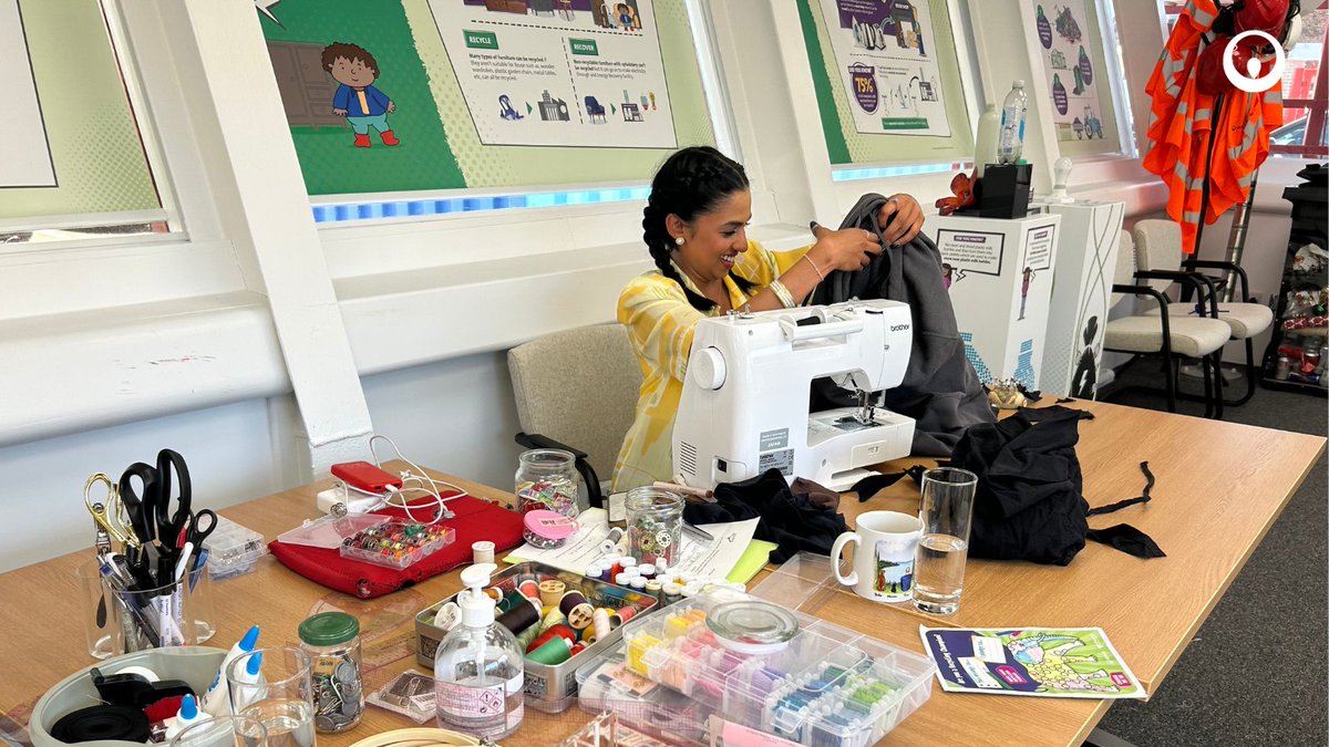 Repair, don't replace! Our series of repair workshops in Birmingham kicked off with Reinvntd, fixing pre-loved garments at our Veolia Visitor Centre 🧵🪡 Repairing clothing is a great way to help both your purse and the planet because it lowers the demand for new products 💚♻️