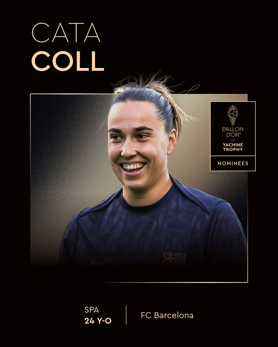 Ballon d'Or (@ballondor) on Twitter photo Nominated for the 2025 Women’s Yachine Trophy nominees ⤵️
<a href="/catacoll2001/">cata coll</a>
<a href="/FCBfemeni/">FC Barcelona Femení</a>
<a href="/SEFutbolFem/">Selección Española Femenina de Fútbol</a>
#ballondor Nominated for the 2025 Women’s Yachine Trophy nominees ⤵️
<a href="/catacoll2001/">cata coll</a>
<a href="/FCBfemeni/">FC Barcelona Femení</a>
<a href="/SEFutbolFem/">Selección Española Femenina de Fútbol</a>
#ballondor