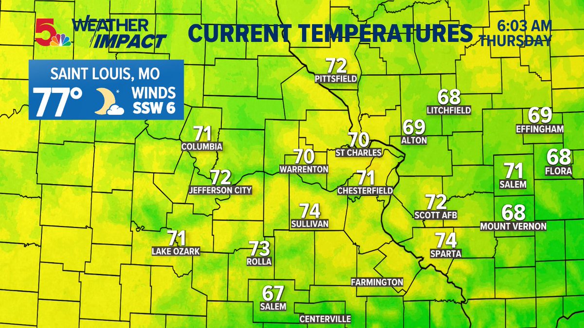 Here's a look at your early morning temps around the #STL area Forecast at ksdk.com/weather #stlwx #ksdkwx