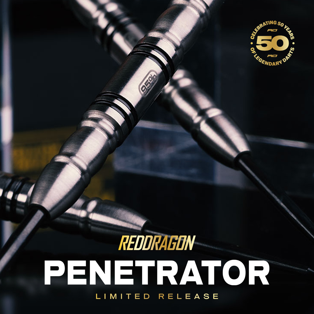 Premier Darts Official (@premierdarts) on Twitter photo The <a href="/reddragondarts/">Red Dragon Darts</a> Penetrator landed in the game changing 90s and instantly turned heads. With 95% tungsten and a sleek, parallel barrel, it delivered unmatched balance and a laser-straight throw.
Two precision grip zones made it a pioneer — ahead of its time, built for the The <a href="/reddragondarts/">Red Dragon Darts</a> Penetrator landed in the game changing 90s and instantly turned heads. With 95% tungsten and a sleek, parallel barrel, it delivered unmatched balance and a laser-straight throw.
Two precision grip zones made it a pioneer — ahead of its time, built for the