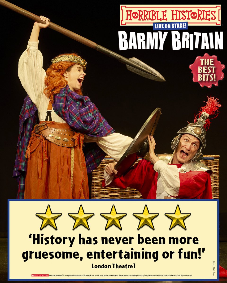 The reviews are coming in for Horrible Histories - Barmy Britain - the Best Bits and they are far from horrible!

Come and see us at the Apollo Theatre on Shaftesbury Avenue. We're there until 31 August!