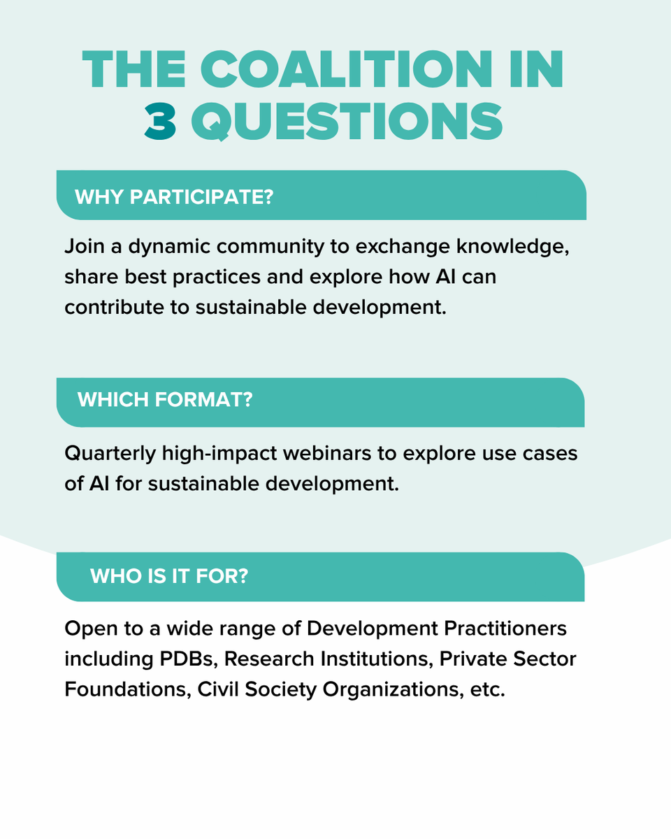 FinanceInCommon's tweet image. 🌍 Launching the Coalition on AI for Sustainable Development

How can Artificial Intelligence contribute to the Sustainable Development Goals (SDGs)?

With the support of @FinanceInCommon, the @AFD_en  is launching the 𝗖𝗼𝗮𝗹𝗶𝘁𝗶𝗼𝗻 𝗼𝗻 𝗔𝗜 𝗳𝗼𝗿 𝗦𝘂𝘀𝘁𝗮𝗶𝗻𝗮𝗯𝗹𝗲…