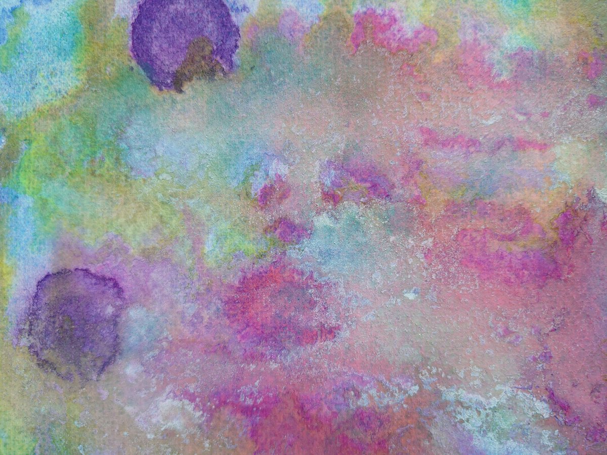 水彩画　abstract−2 抽象画アート No.033 透明水彩紙 B2サイズ | kasui_artwork